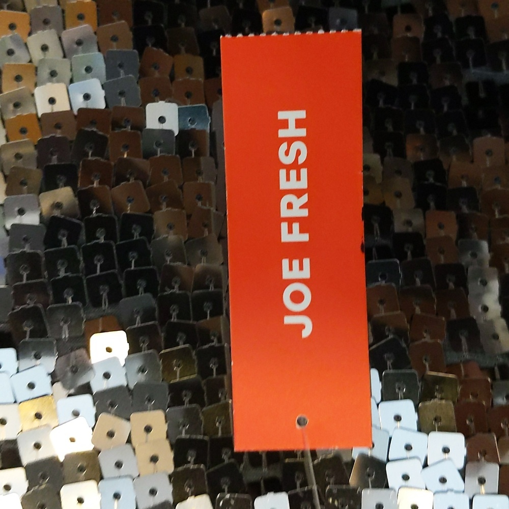 Joe Fresh| NWT Silver Spaghetti Strap Square Sequined Dress - Picture 5 of 13